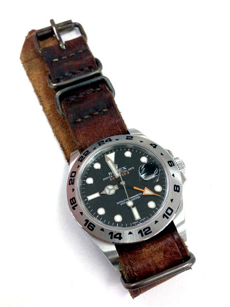 rolex explorer 2 nato strap|rolex explorer ii leather strap.